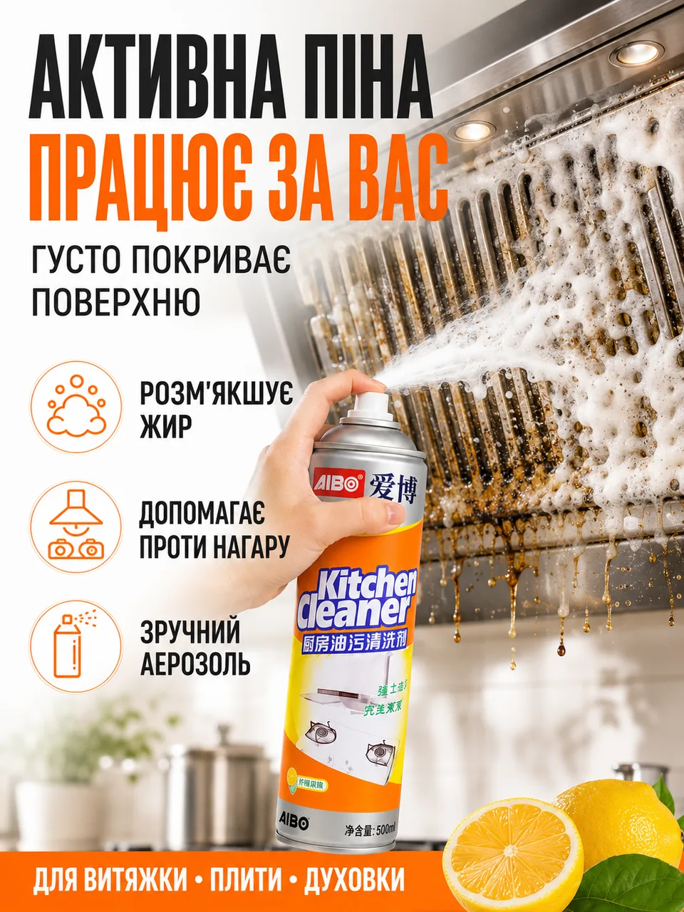 Активна піна на жирній витяжці